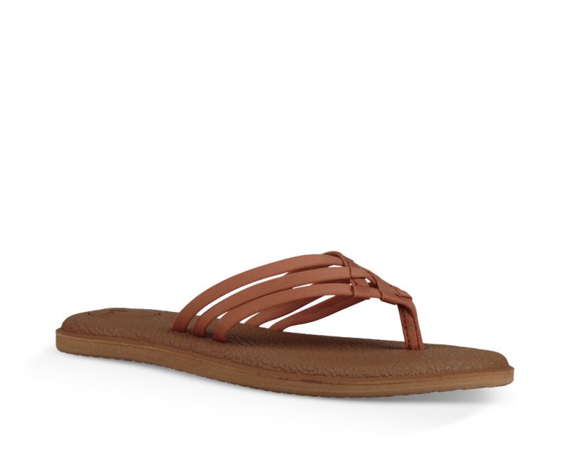 Sanuk Yoga Salty - Sanuk Flip Flops Womens Brown - Philippines DRHJNP825